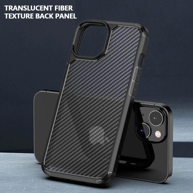 Carbon Fibre Texture Case for iPhone 15 Plus Black - Ultimate Protection in Stylish Black