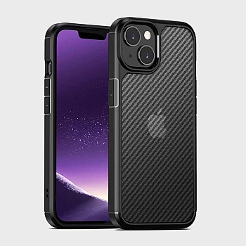 Carbon Fibre Texture Case for iPhone 15 Plus Black - Ultimate Protection in Stylish Black