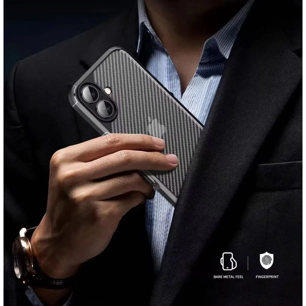 Carbon Fibre Texture Case for iPhone 16 Black - Ultimate Protection in Stylish Black