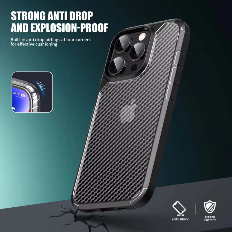 Carbon Fibre Texture Case for iPhone 16 Pro Black - Ultimate Protection in Stylish Black