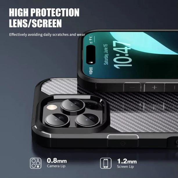 Carbon Fibre Texture Case for iPhone 16 Pro Black - Ultimate Protection in Stylish Black