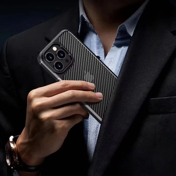 Carbon Fibre Texture Case for iPhone 16 Pro Black - Ultimate Protection in Stylish Black