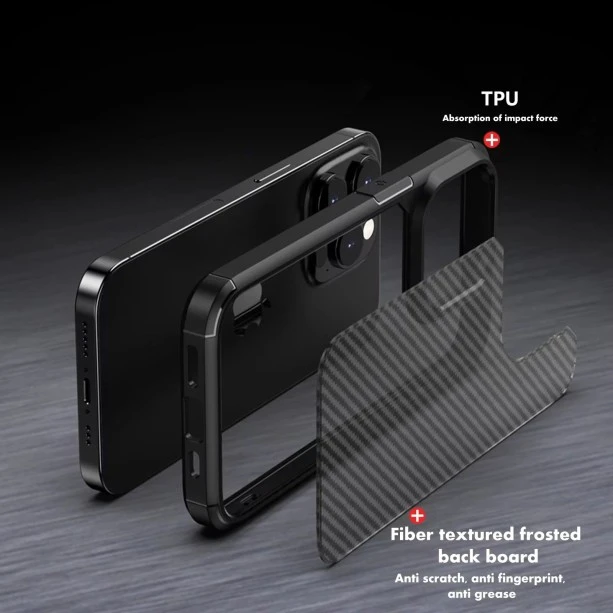 Carbon Fibre Texture Case for iPhone 16 Pro Max Black - Ultimate Protection in Stylish Black