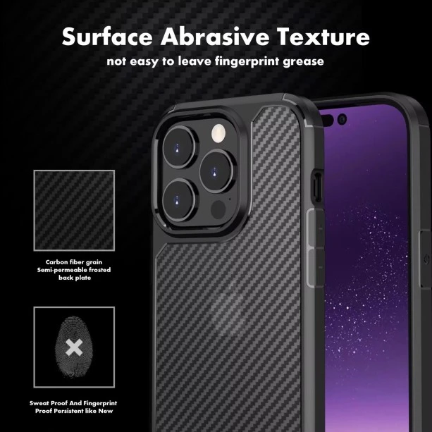Carbon Fibre Texture Case for iPhone 16 Black - Ultimate Protection in Stylish Black