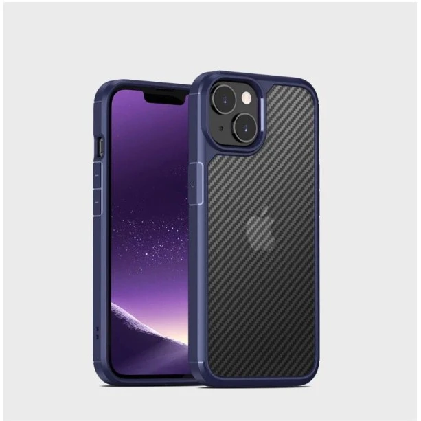 Carbon Fibre Texture Case for iPhone 14 Pro Max Blue