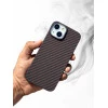Carbon Fibre Texture Case For iPhone 13 - Red
