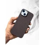 Carbon Fibre Texture Case For iPhone 13 - Red