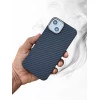 Carbon Fibre Texture Case For iPhone 13 - Black