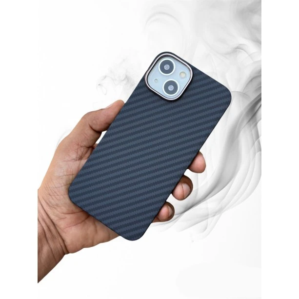 Carbon Fibre Texture Case For iPhone 13 - Black
