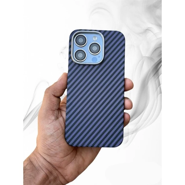 Carbon Fibre Texture Case For iPhone 14 Pro Max - Purple