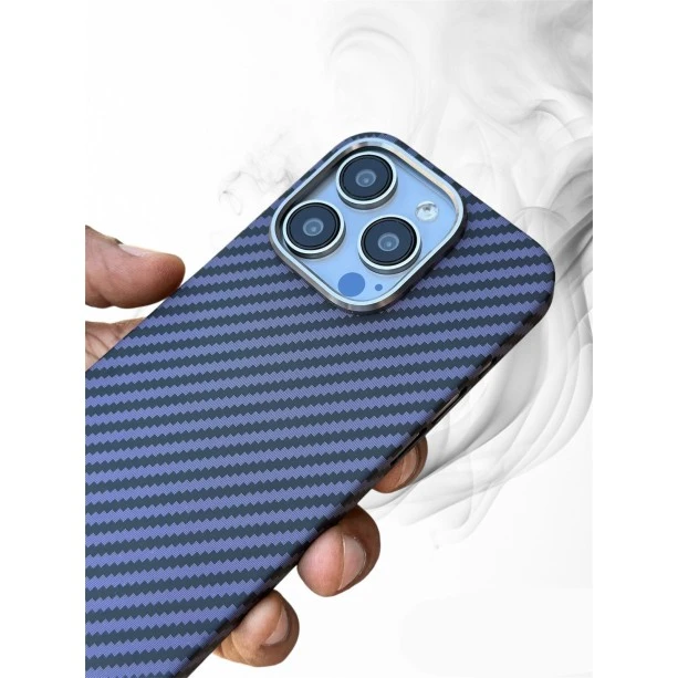 Carbon Fibre Texture Case For iPhone 14 Pro Max - Purple