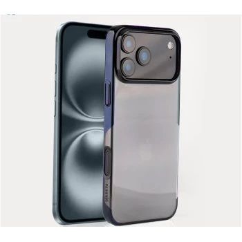 iPhone 17 Pro Cover – Transparent Blue | Slim, Shockproof & Anti-Yellowing