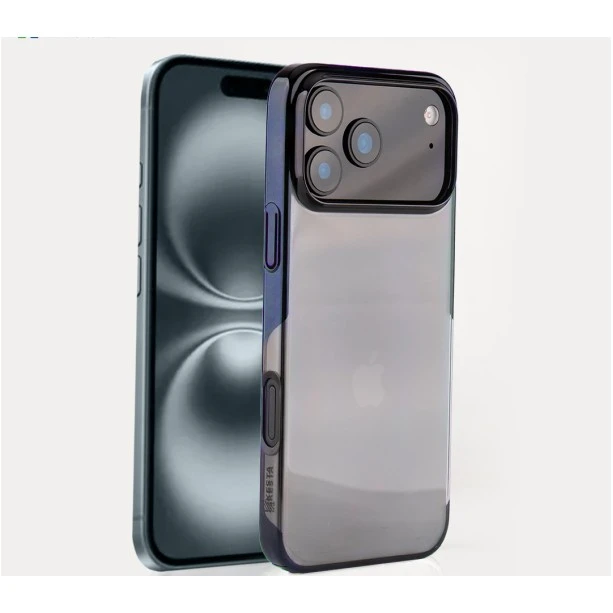 iPhone 17 Pro Max Cover – Transparent Blue | Slim, Shockproof & Anti-Yellowing