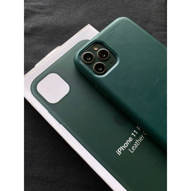 Pine Green Leather Case For iPhone