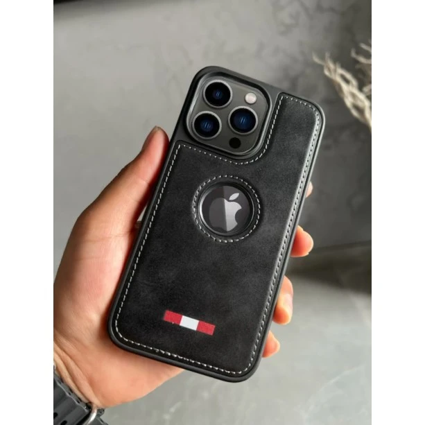 Black Leather Case For iPhone 13