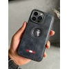 Blue Leather Case For iPhone 14 Pro With Microfiber Interior