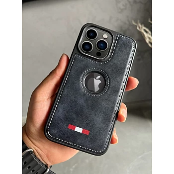 Blue Leather Case For iPhone 15 Pro