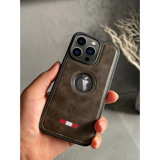 Dark Brown Leather Case For iPhone 13