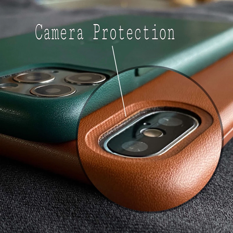 Pine Green Leather Case For iPhone
