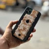 Black Brown Carbon Fibre Designer Leather Case for iPhone
