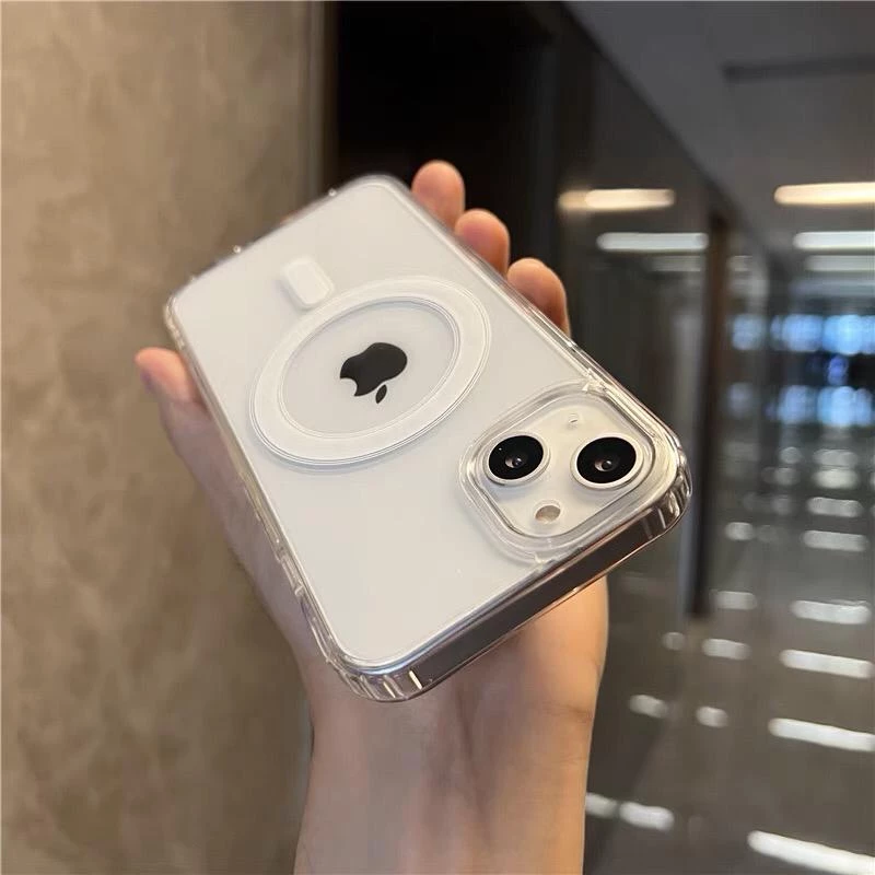 MagSafe Transparent Shockproof Case For iPhone 15 Plus