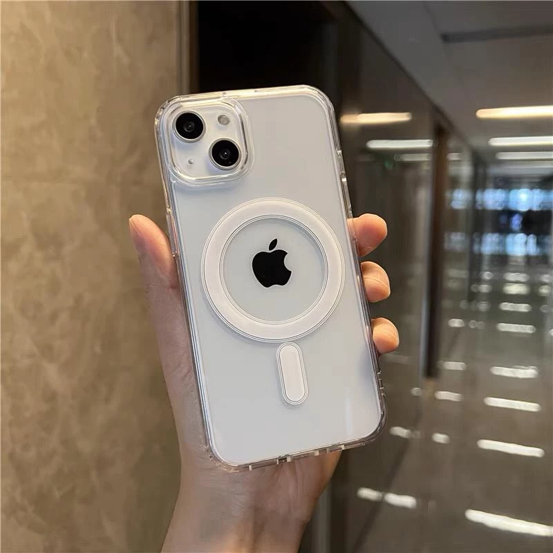 MagSafe Transparent Shockproof Case For iPhone 15 Plus