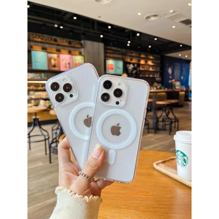 MagSafe Transparent Shockproof Case For iPhone 15 Plus