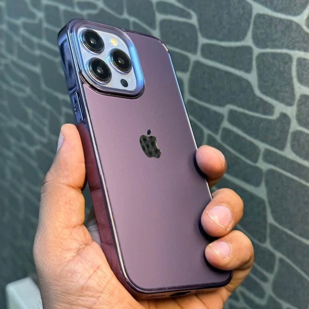 Luxury Chrome Case for iPhone 14 Deep Purple