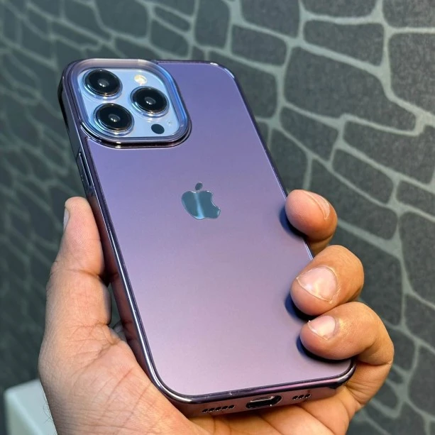 Luxury Chrome Case for iPhone 14 Deep Purple