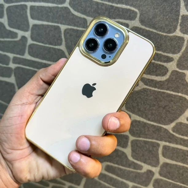 Luxury Chrome Case for iPhone 14 Pro Gold