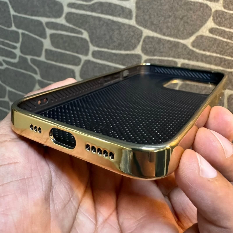 Luxury Chrome Case for iPhone 14 Pro Gold