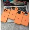 Dual-Tone Orange Silicone Case with Aluminium Camera Protection for iPhone