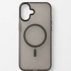 Semi Transparent MagSafe Hybrid Case for iPhone – Wavy Texture - Color Black