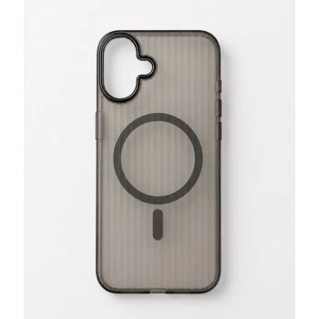Semi Transparent MagSafe Hybrid Case for iPhone – Wavy Texture - Color Black
