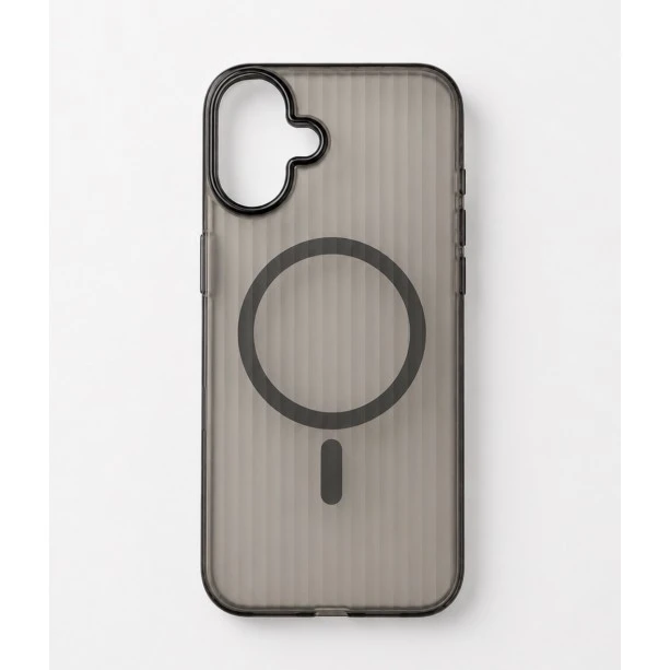 Semi transparent MagSafe hybrid iPhone case with wavy texture – Wavy Texture - Color Black