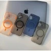 Semi transparent MagSafe hybrid iPhone case with wavy texture – Wavy Texture - Color Black