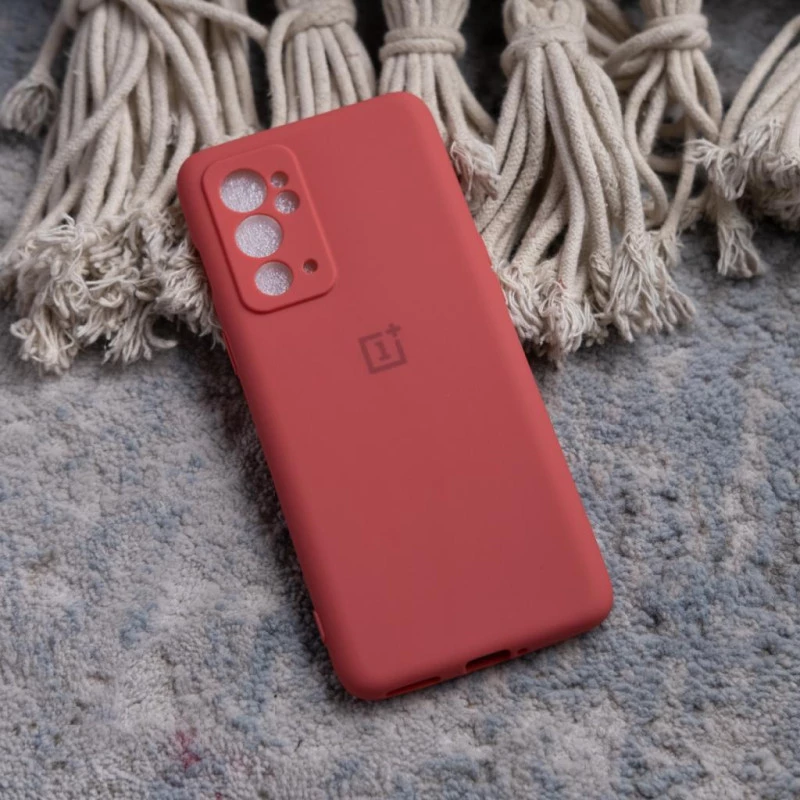 Soft Rubber Case For OnePlus 9RT Light Red Color