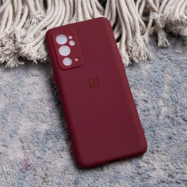 Soft Rubber Case For OnePlus 9RT Maroon Color