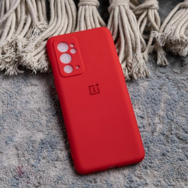 Soft Rubber Case For OnePlus 9RT Red Color