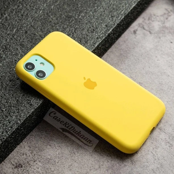 Yellow Silicon Case For iPhone 11