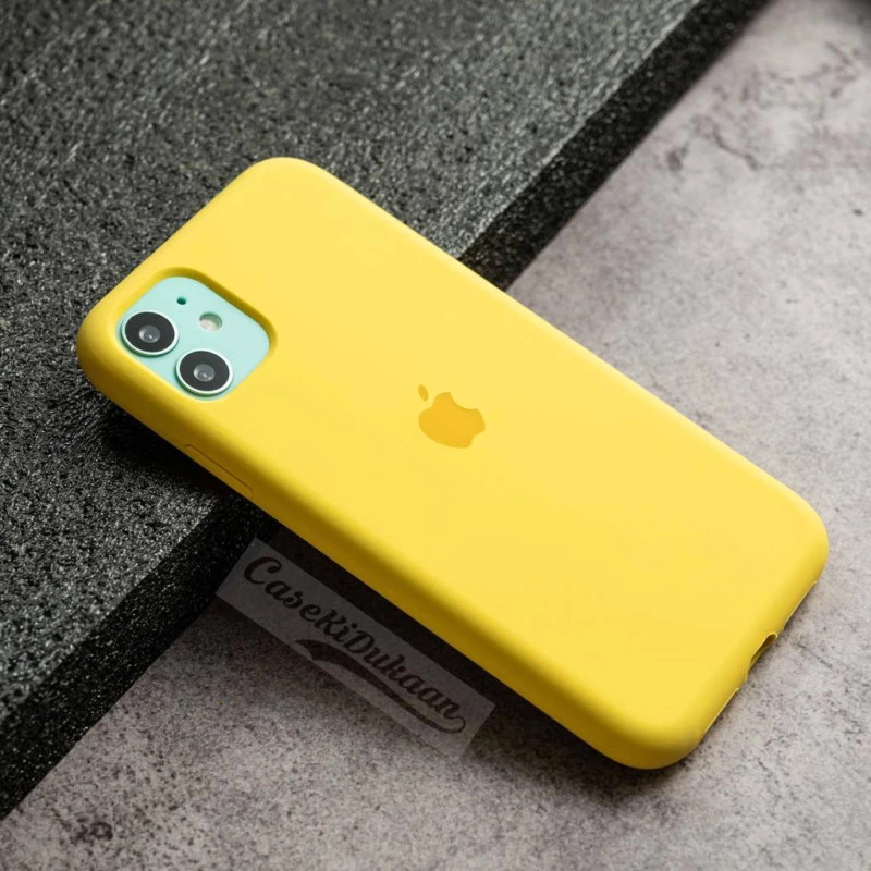 Yellow Silicon Case For iPhone 11