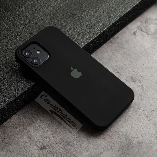 Black Silicon Case For iPhone 12 mini