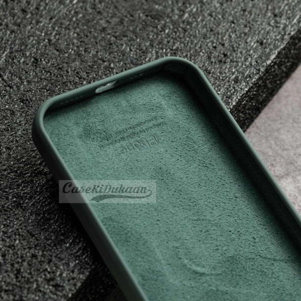 Midnight Green Silicon Case For iPhone 13 Pro