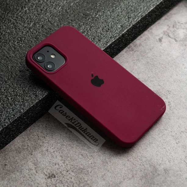 Wine Red Silicon Case For iPhone 12 / 12 pro