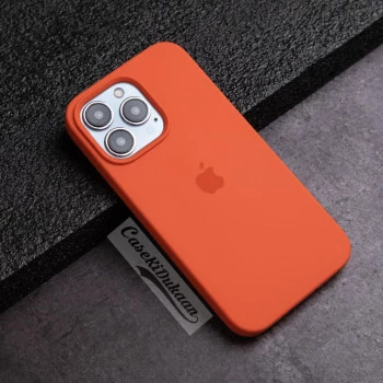 Orange Silicon Case For iPhone 14 Pro