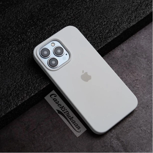 White Silicon Case For iPhone 16 Pro
