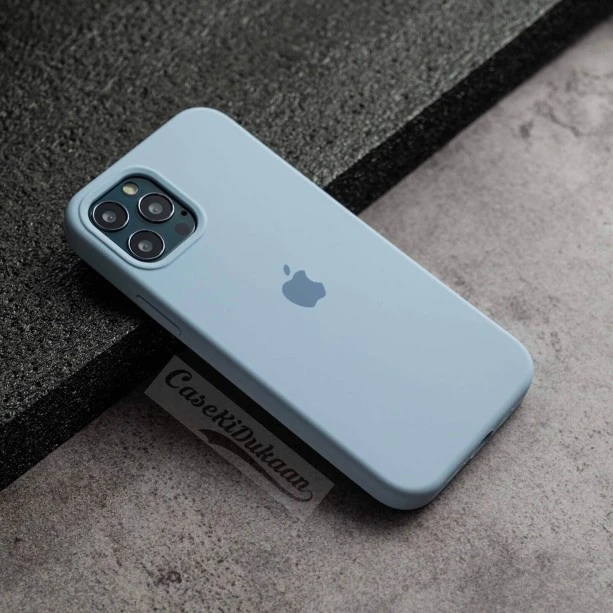 Light Blue Silicon Case For iPhone 16 Pro Max