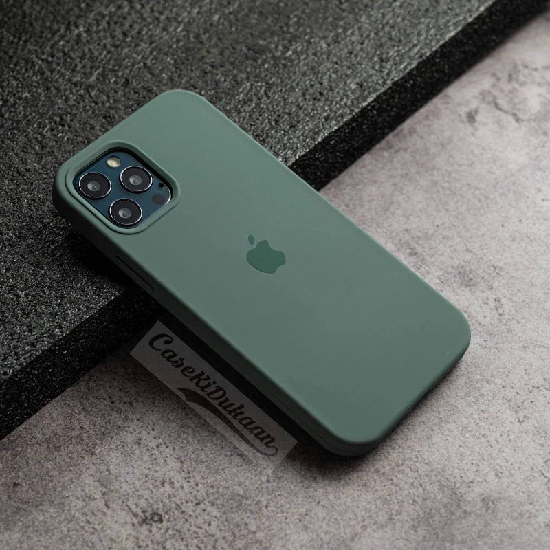 Midnight Green Silicon Case For iPhone 13 Pro