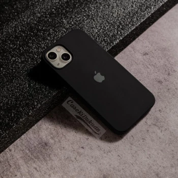 Black Silicon Case For iPhone 15 Plus
