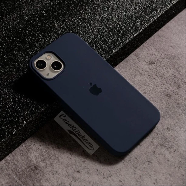 Dark Blue Silicon Case For iPhone 15